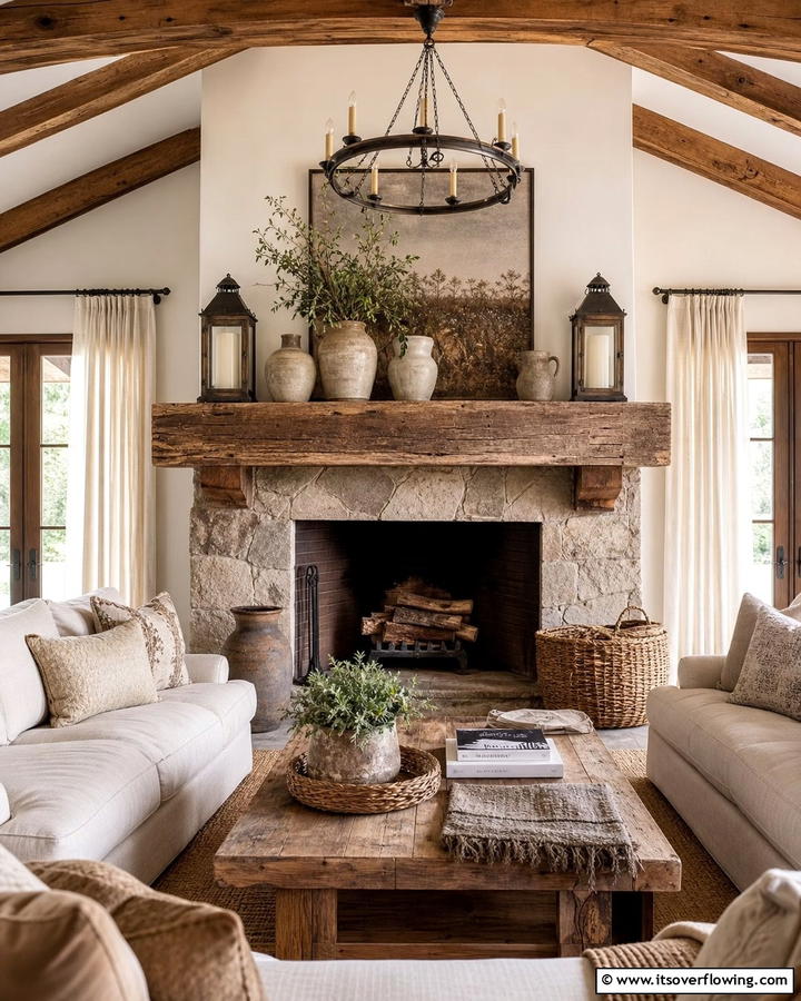 Rustic Mantel Elegance - 21 Fireplace Decor Ideas to Style Your Mantel Year-Round