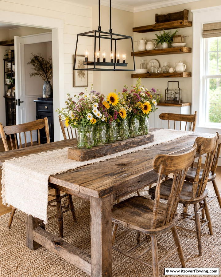 Rustic Mason Jar Blooms - 21 Flower Centerpiece Ideas for Elegant Tablescapes