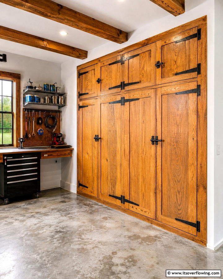 Rustic Metal Hardware - 25 Rustic Garage Ideas for a Cozy and Functional Space