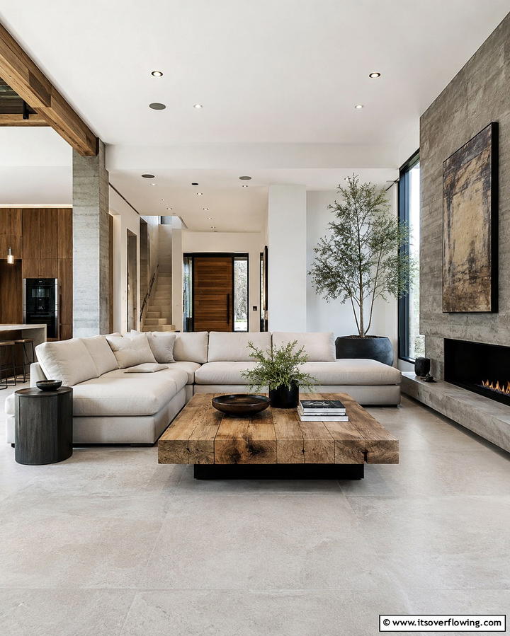 Rustic Modern Blend - 30 Mediterranean Living Room Ideas- Warm & Inviting Spaces