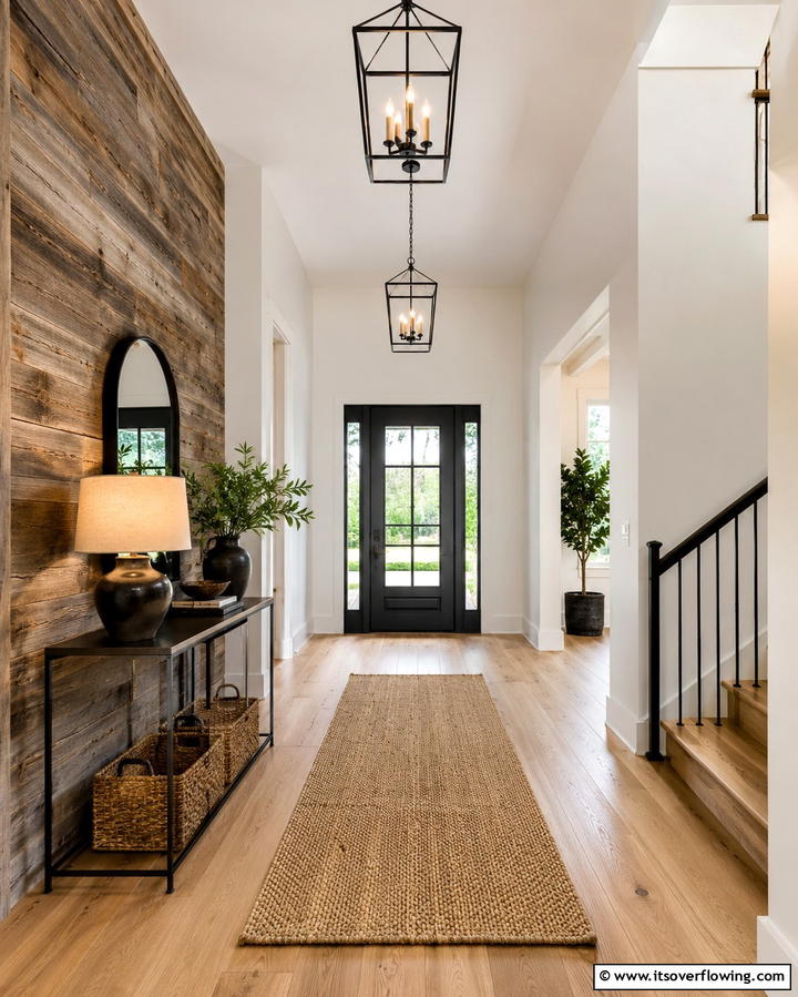 Rustic Modern Blend - 30 Modern Entryway Ideas- First Impressions with Style