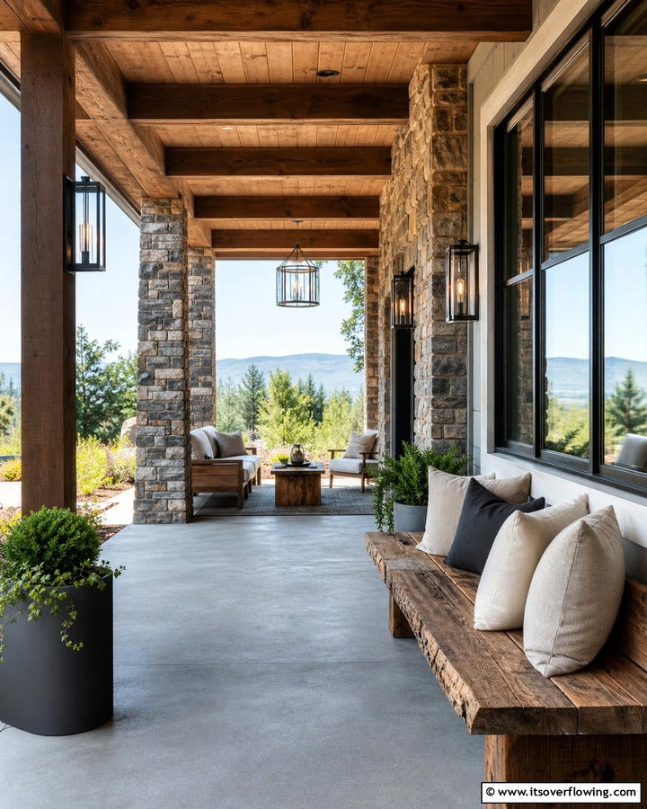 Rustic Modern Porch Blend - 21 Modern Front Porch Ideas for Welcoming Entryways