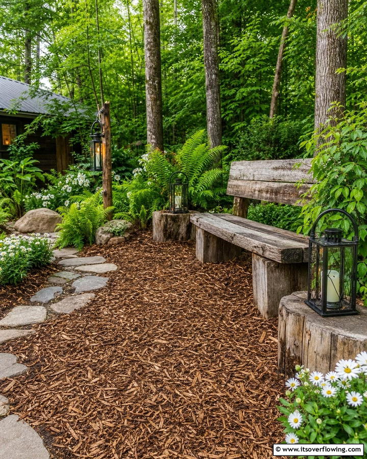 Rustic Mulch Patio - 20 Mulch Patio Ideas for a Low-Maintenance Outdoor Space