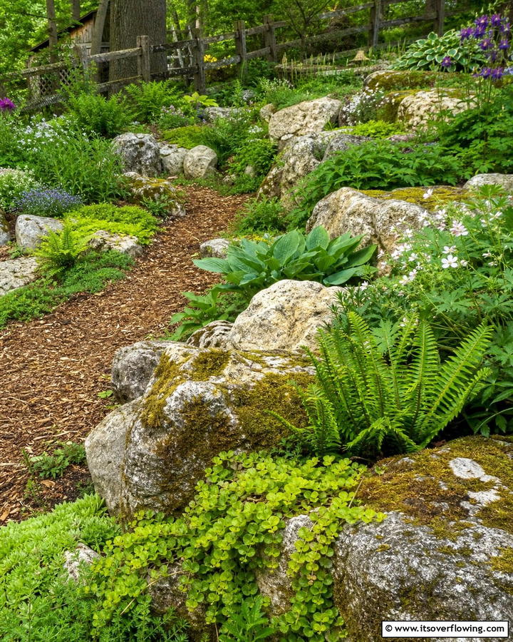 Rustic Natural Rock Garden - 21 Rock Garden Designs for Low-Maintenance Landscape Beauty