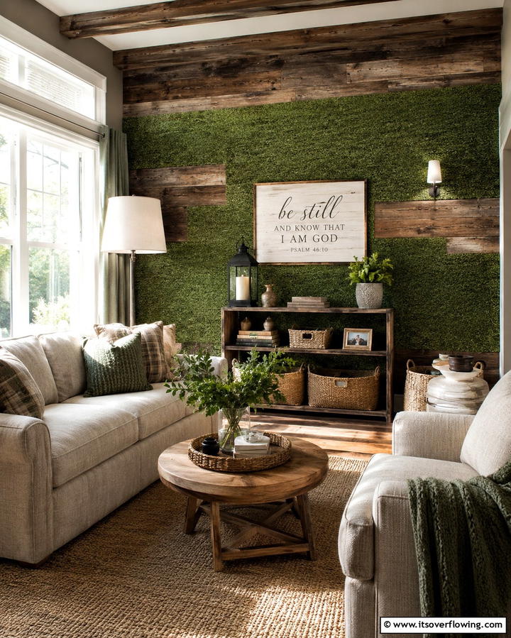 Rustic Natural Turf Wall - 30 Artificial Grass Wall Design Ideas for Urban Oasis