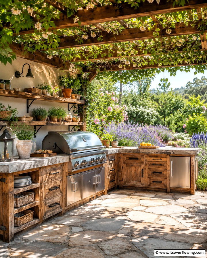 Rustic Outdoor Kitchen - 30 Rustic Landscaping Ideas for Natural Yard Beauty