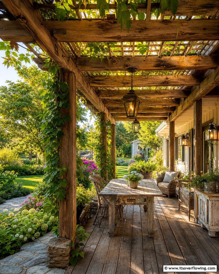 Rustic Pergola Charm - 30 Deck Roof Ideas for Shaded Outdoor Living