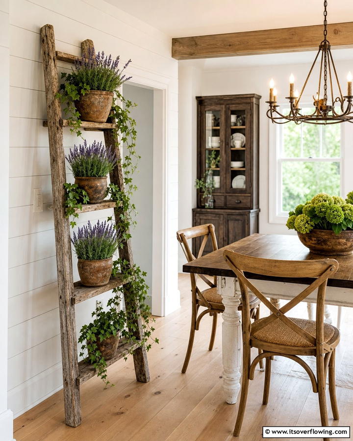 Rustic Plant Ladders - 25 Plant Room Ideas for a Green Oasis at Home