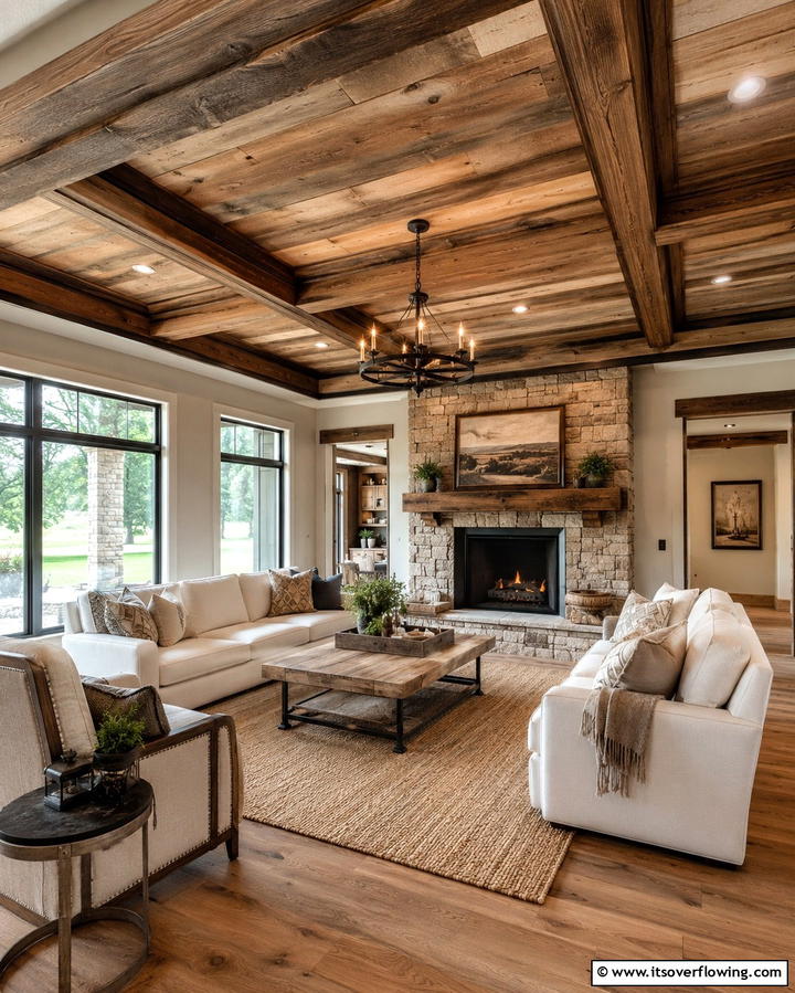 Rustic Pop Elements - 30 Pop Ceiling Design Ideas for Modern Home Interiors
