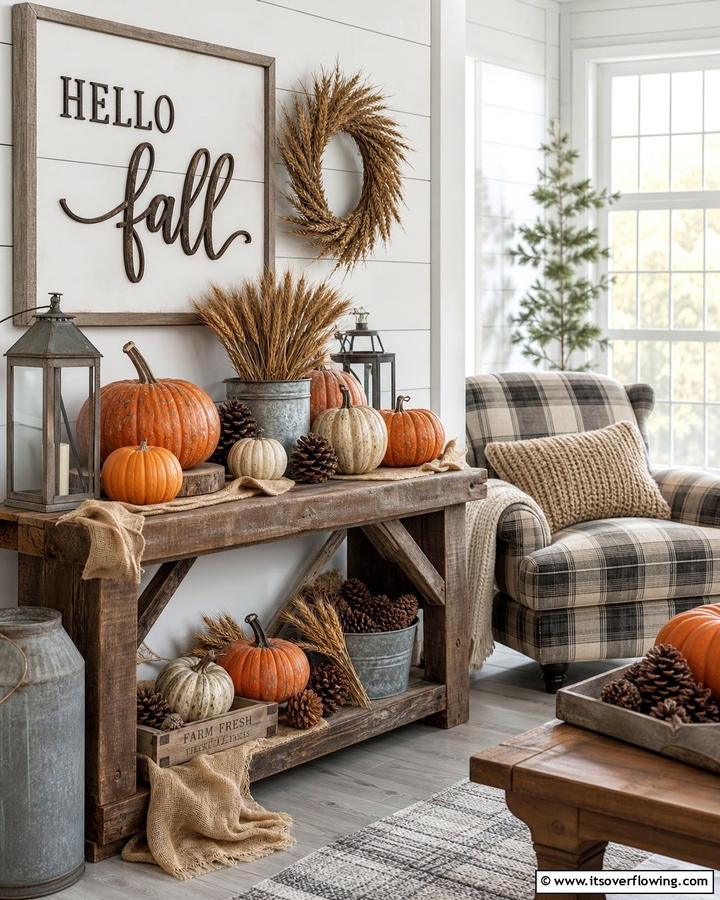Rustic Pumpkin Decor with Natural Charm - 21 Pumpkin Decor Concepts for Autumn-Inspired Home Styling