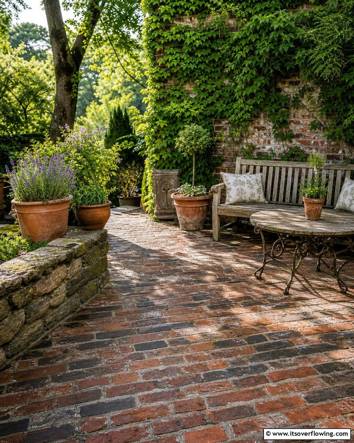 Rustic Reclaimed Brick Patio - 25 Creative Brick Patio Ideas for Your Backyard