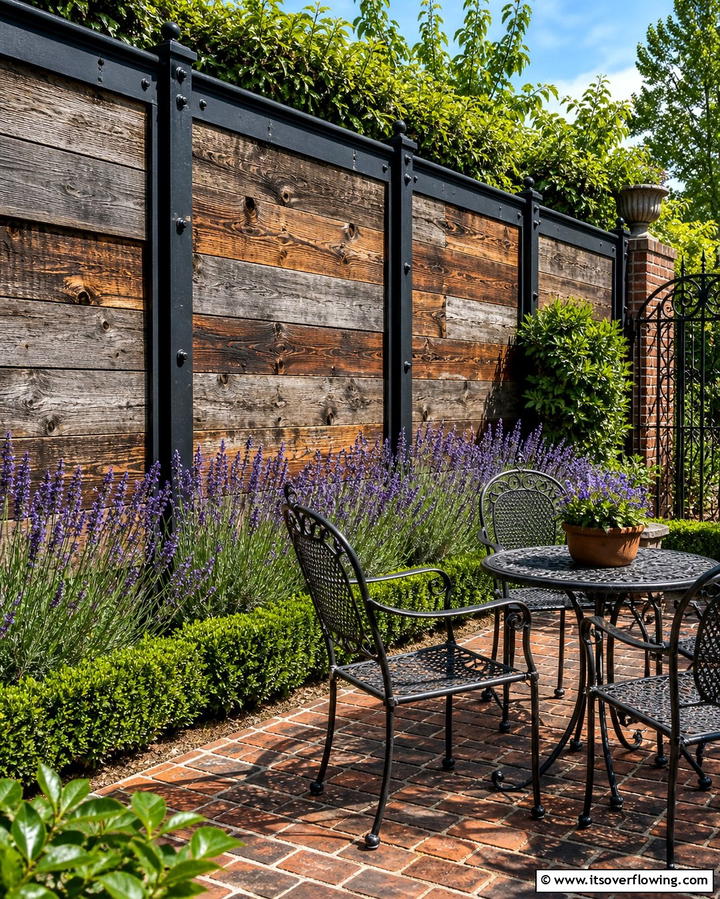 Rustic Reclaimed Wood and Iron - 25 Metal and Wood Fence Ideas for Durable Boundaries