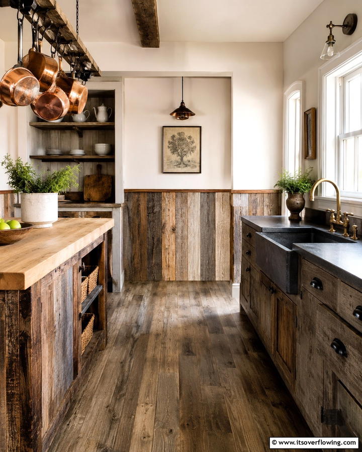 Rustic Reclaimed Wood - 25 Kitchen Wainscoting Ideas for a Chic Upgrade