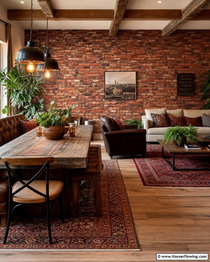 Rustic Red Brick Wallpaper for a Warm Ambiance - 25 Brick Wallpaper Ideas to Transform Your Interior Spaces