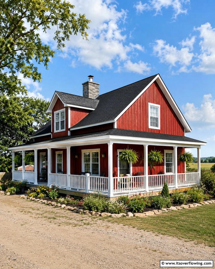 Rustic Red - 25 Trending House Siding Colors for Curb Appeal