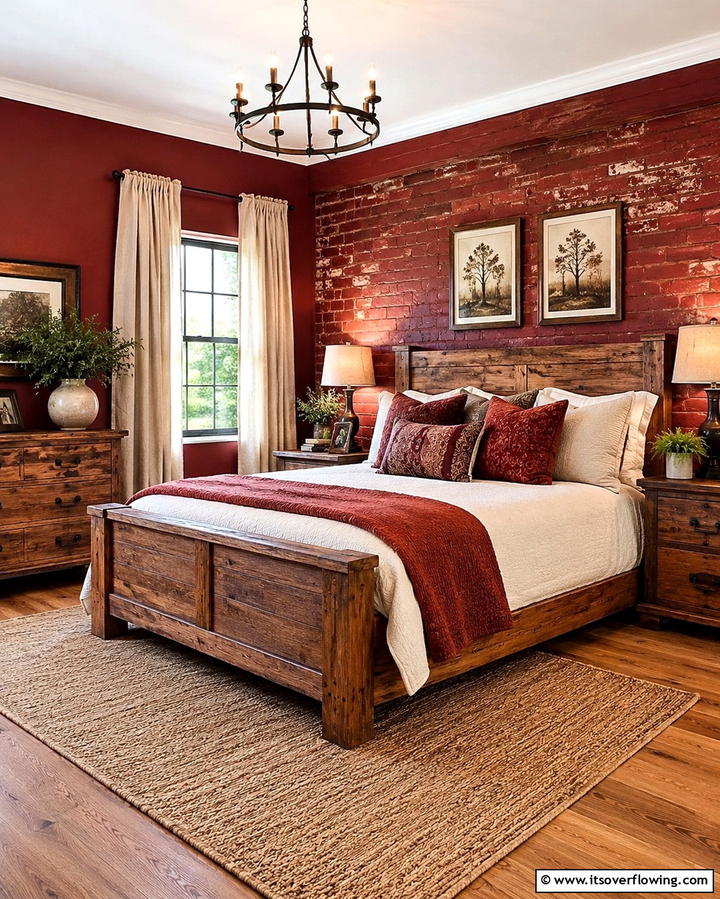 Rustic Reds - 25 Colorful Bedroom Ideas to Brighten Your Space