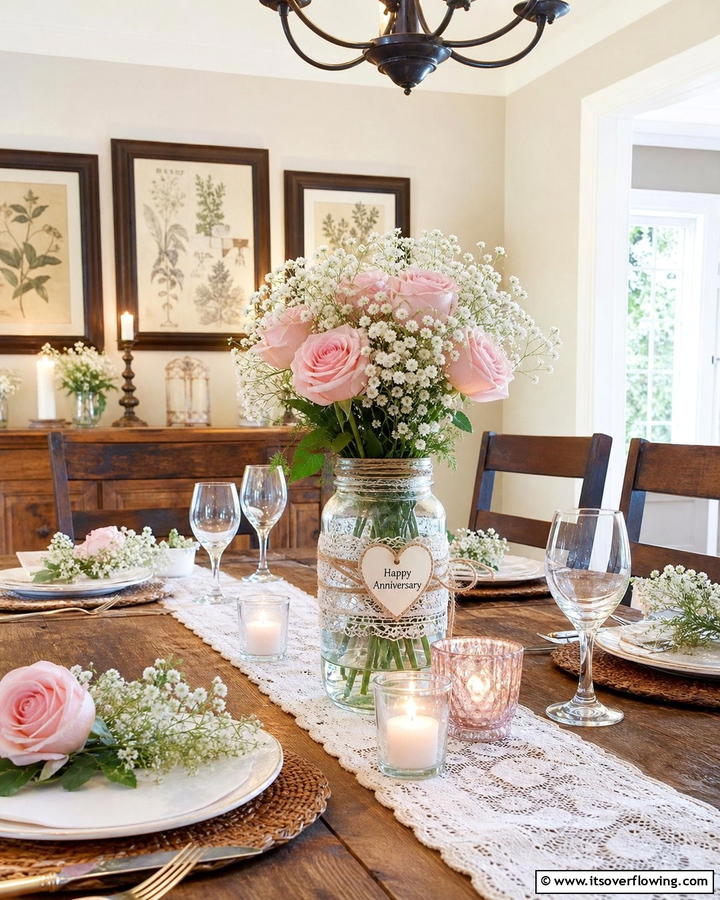 Rustic Romance Ambience - 30 Charming Mason Jar Centerpiece Ideas for Every Season