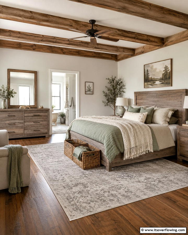 Rustic Sage and Grey Bedroom Design - 25 Sage Green and Grey Bedroom Ideas for a Serene Retreat