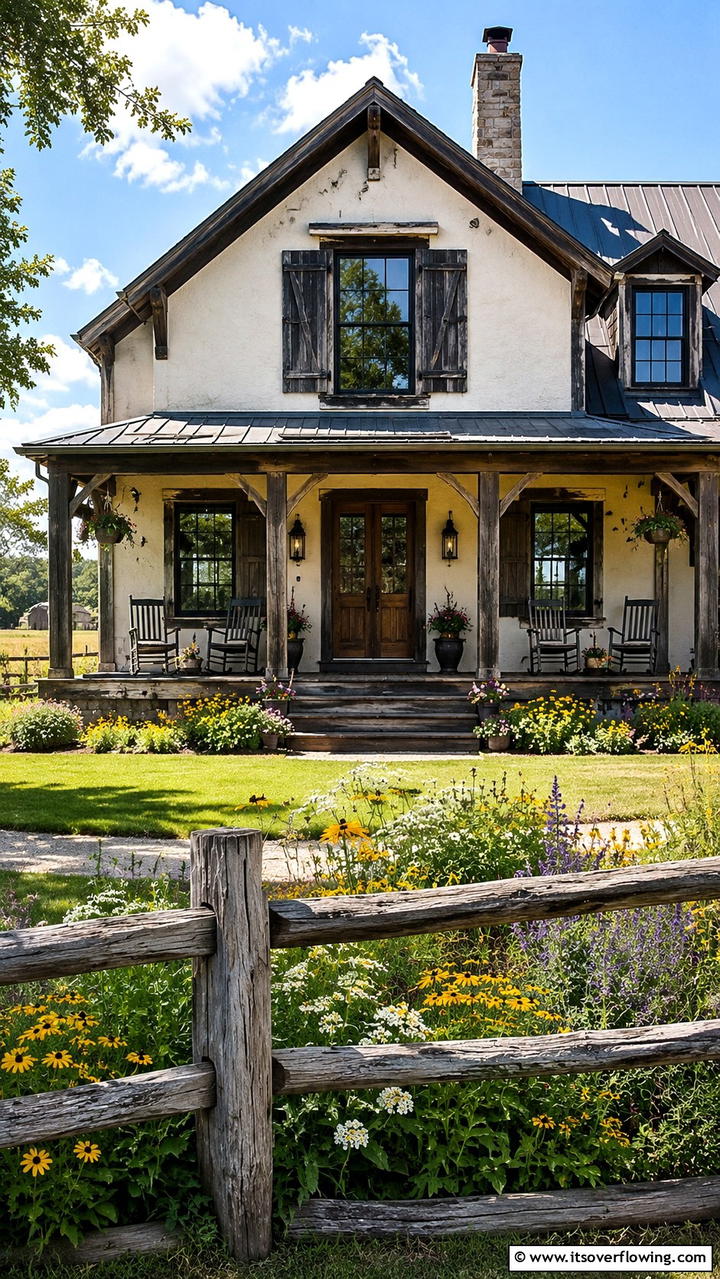 Rustic Shutter Accent Trim - 30 Exterior Window Trim Ideas to Enhance Curb Appeal