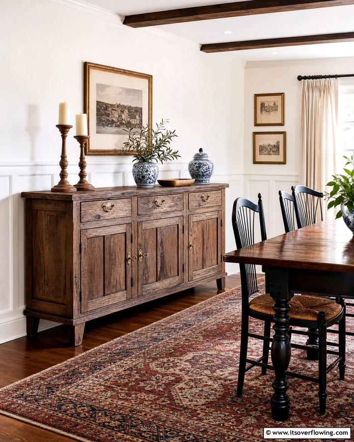 Rustic Sideboards - 25 Colonial Dining Room Ideas for Timeless Style