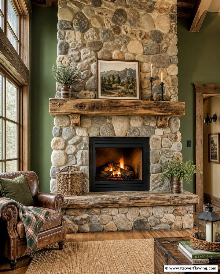 Rustic Stone Fireplaces for Natural Warmth - 25 Small Living Room Fireplace Ideas for Cozy Homes