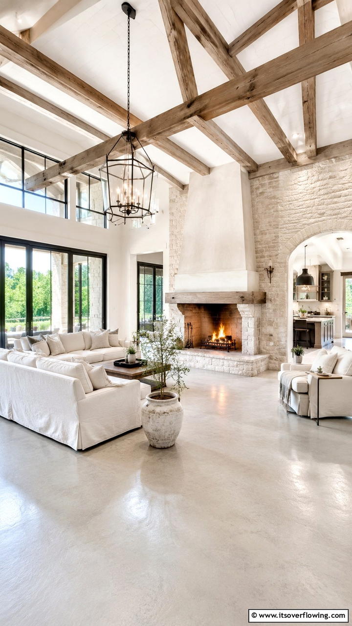 Rustic Stone Hearth - 30 Farmhouse Fireplace Ideas for Cozy Living Spaces