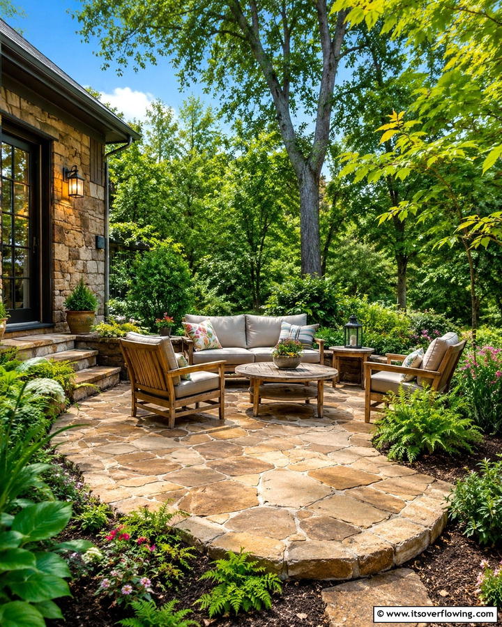 Rustic Stone Semi Circle Patio - 25 Semi Circle Patio Ideas and Inspiration for Your Backyard