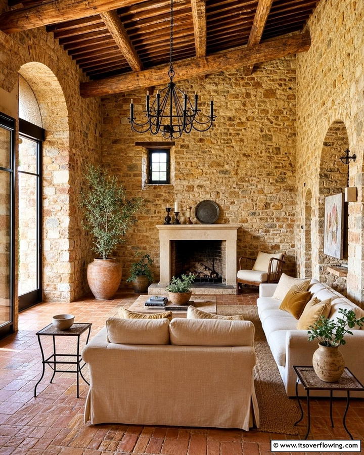 Rustic Stone Walls - 30 Tuscan Interior Design Ideas for Earthy Mediterranean Style