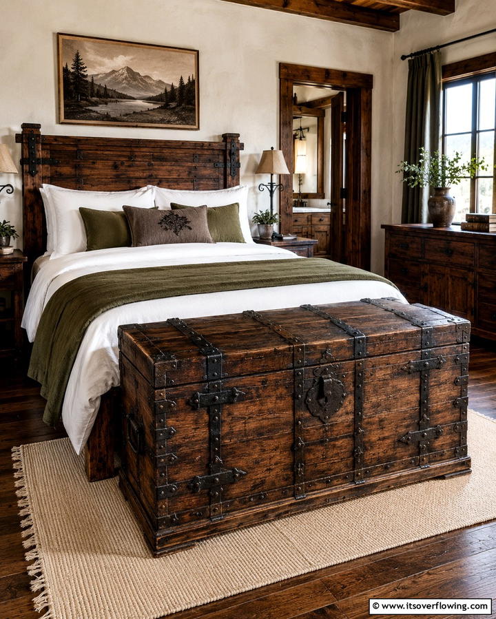 Rustic Storage Chests - 25 Viking Bedroom Ideas for a Bold and Rustic Look
