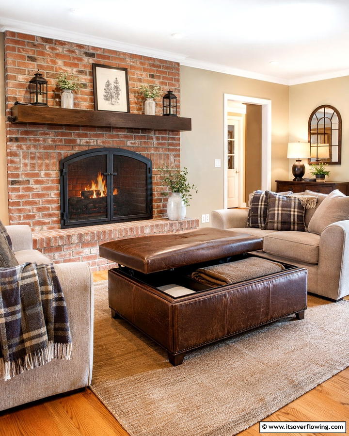 Rustic Storage Ottoman - 30 Functional Basement Furniture Ideas for Multi-Use Spaces