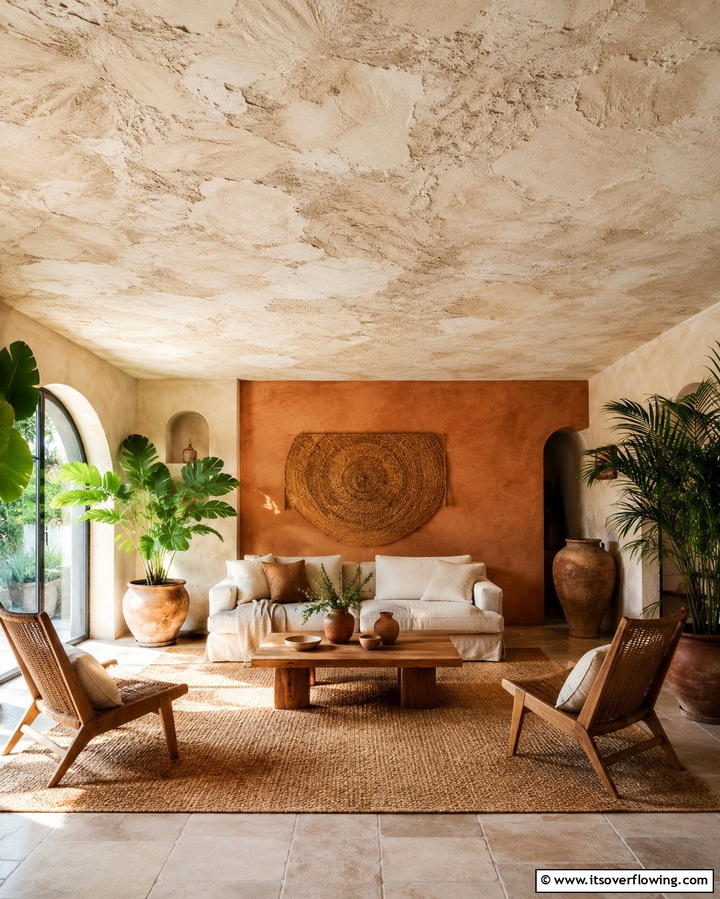 Rustic Stucco Texture - 30 Rustic Ceiling Ideas to Add Warmth to Any Room