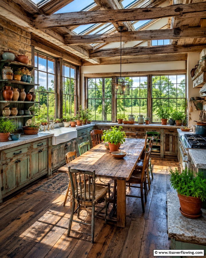 Rustic Sunroom Kitchen - 20 Sunroom Kitchen Ideas for a Bright Cooking Space