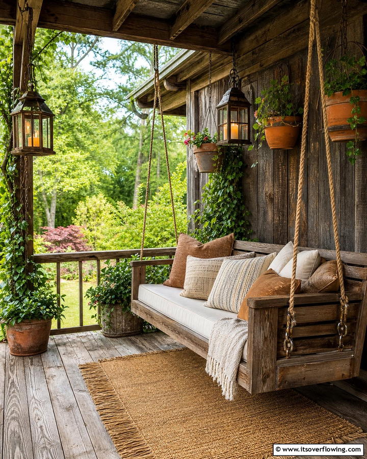 Rustic Swing Oasis - 21 Back Porch Ideas for Cozy and Functional Outdoor Spaces