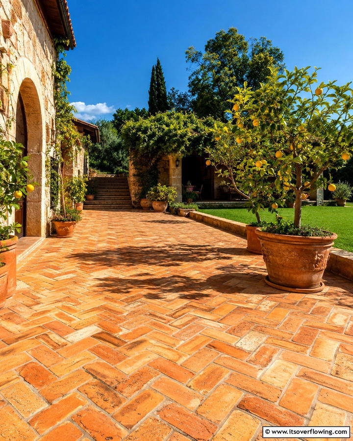 Rustic Terracotta Flooring - 25 Spanish Style Patio Ideas for Outdoor Living