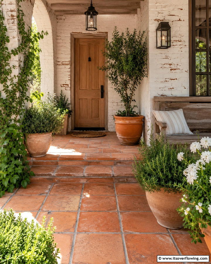 Rustic Terracotta TilesOne - 25 Front Porch Tile Ideas for a Welcoming Entrance