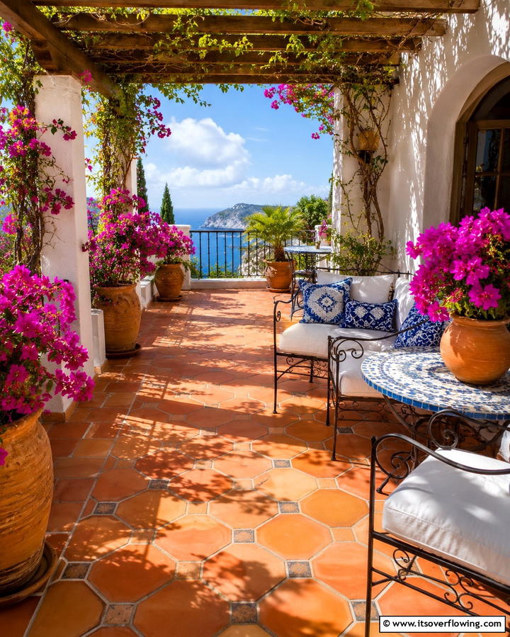 Rustic Terracotta TilesOne - 25 Balcony Tiles Ideas for Stylish Outdoor Spaces