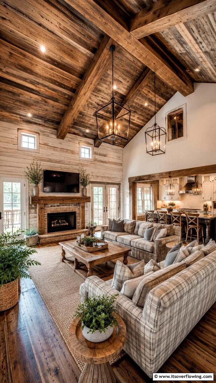 Rustic Timber Accents - 21 Dramatic Vaulted Ceiling Ideas to Enhance Living Spaces