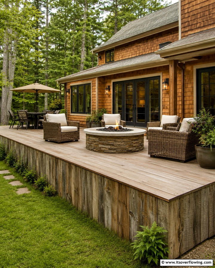 Rustic Timber Appeal - 30 Stylish Deck Skirting Ideas to Elevate Outdoor Entertaining