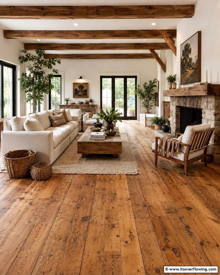 Rustic Timber Flooring Appeal - 30 Small Rustic Living Room Ideas for Cozy Charm