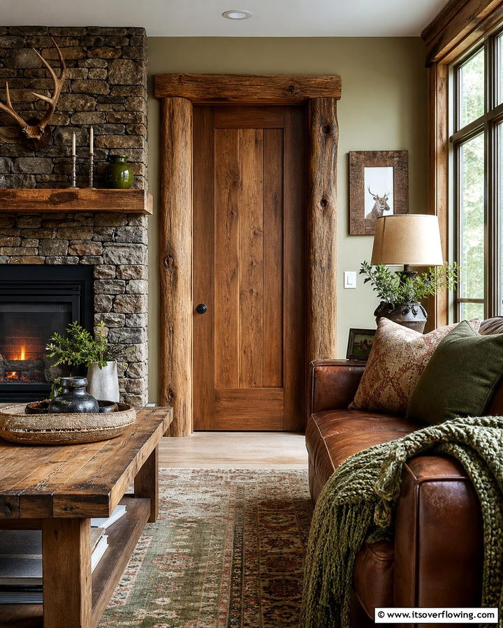 Rustic Timber Trim - 25 Door Trim Ideas to Enhance Your Home’s Interior