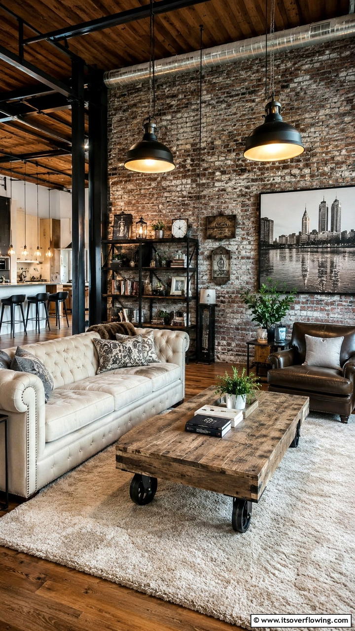 Rustic Urban Fusion - 30 Grey and Cream Living Room Ideas- Neutral Elegance
