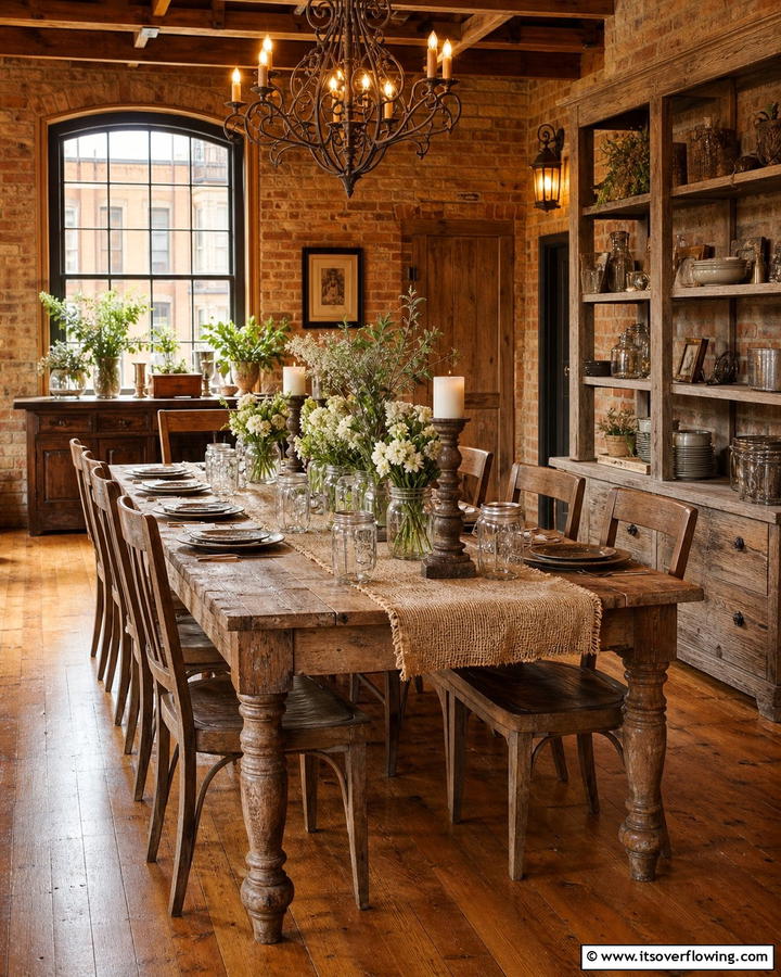 Rustic Vintage Charm - 21 Dining Room Table Decor Ideas for Every Occasion