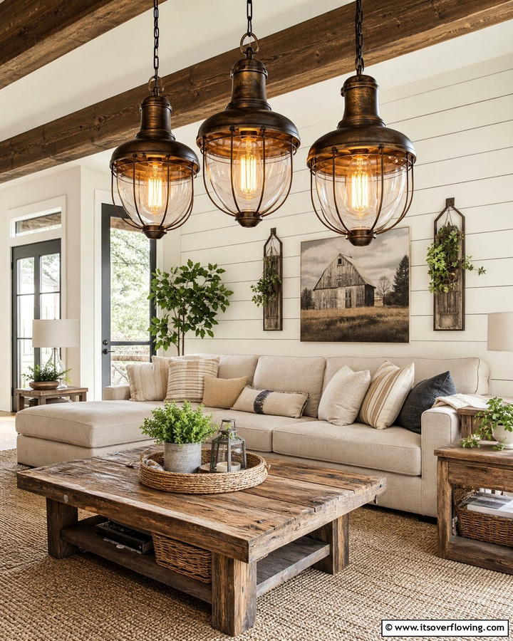 Rustic Vintage Lighting Fixtures - 21 Rustic Decor Ideas for Cozy Farmhouse-Chic Interior Accents