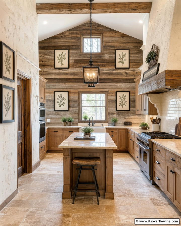 Rustic Wall Treatments - 21 Country Kitchen Ideas with Farmhouse Appeal