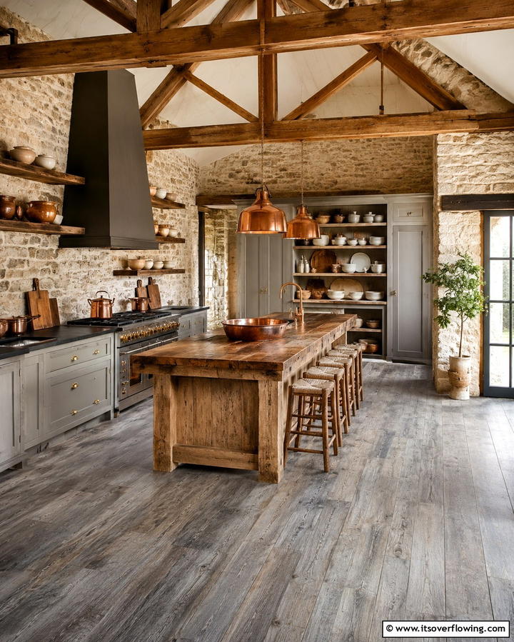 Rustic Warmth in Grey Toned Kitchens - 30 Kitchens with Grey Floors- Sleek & Modern Flooring Ideas