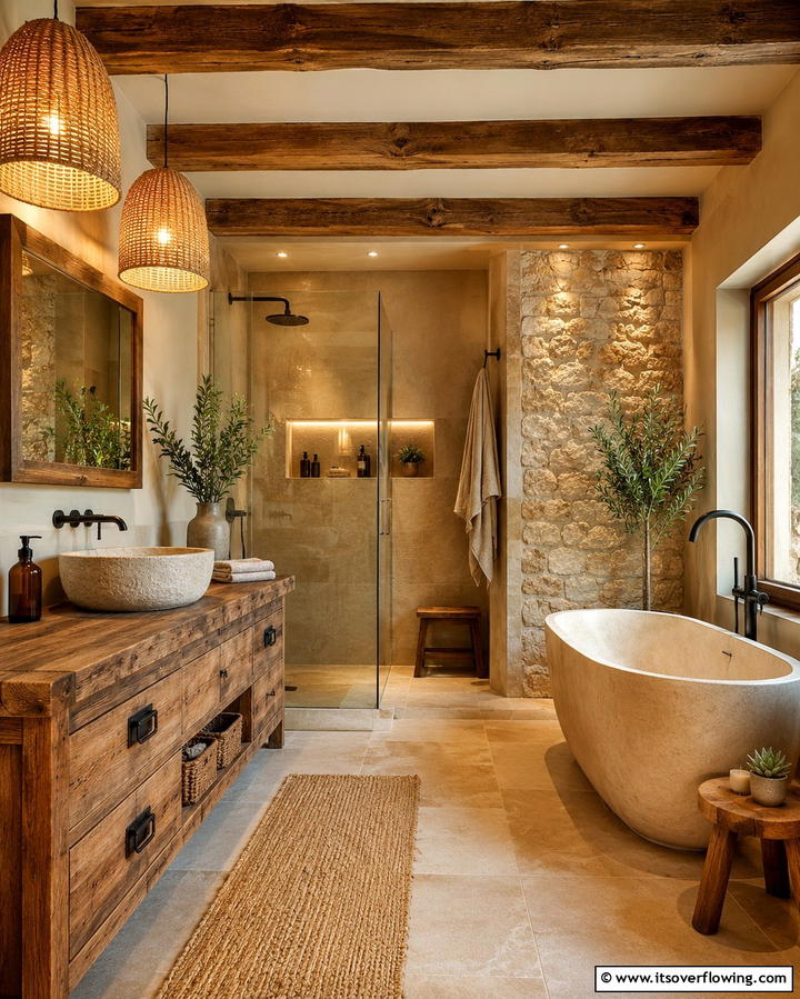Rustic Warmth - 30 Bathroom Pendant Lighting Ideas for Modern Illumination