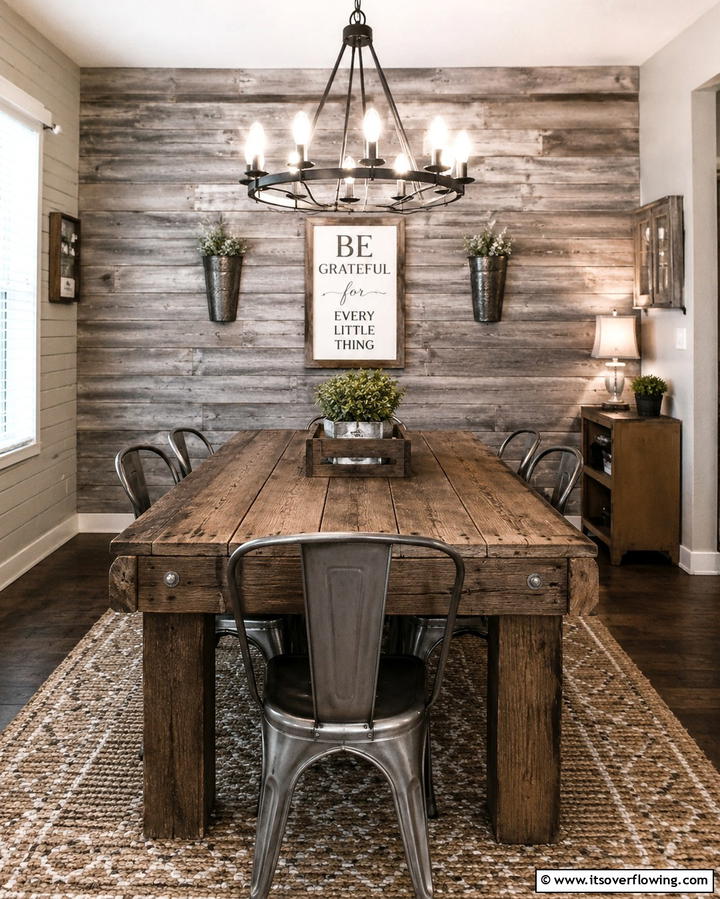 Rustic Weathered Shiplap - 25 Shiplap Dining Room Wall Ideas for Rustic Charm