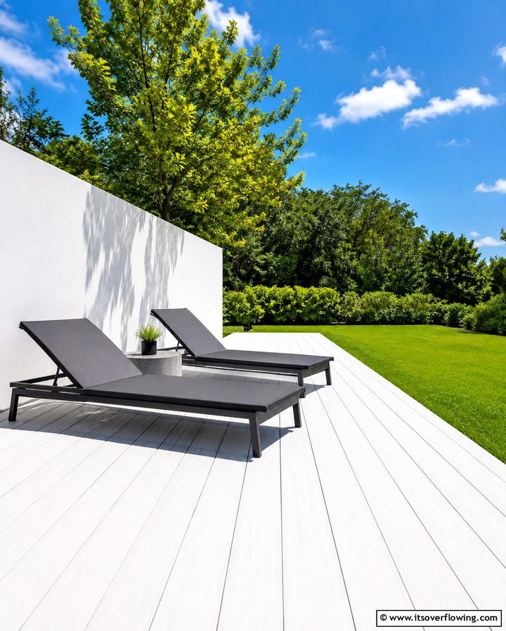 Rustic White Deck with Wooden Accents - 25 White Deck Ideas for a Stunning Outdoor Space