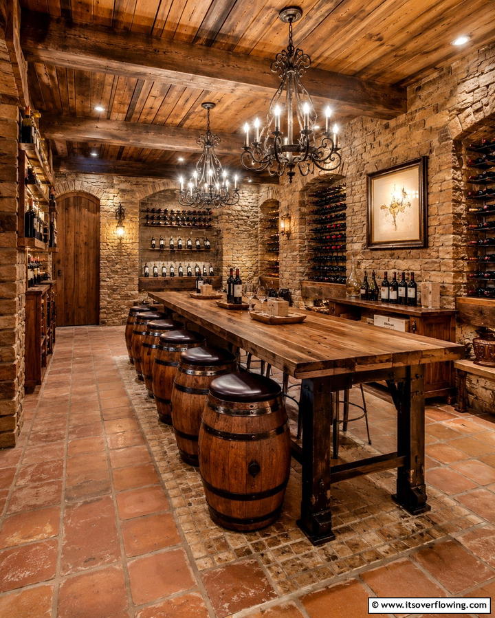 Rustic Wine Tasting Room - 25 Basement Decorating Ideas to Transform Your Space