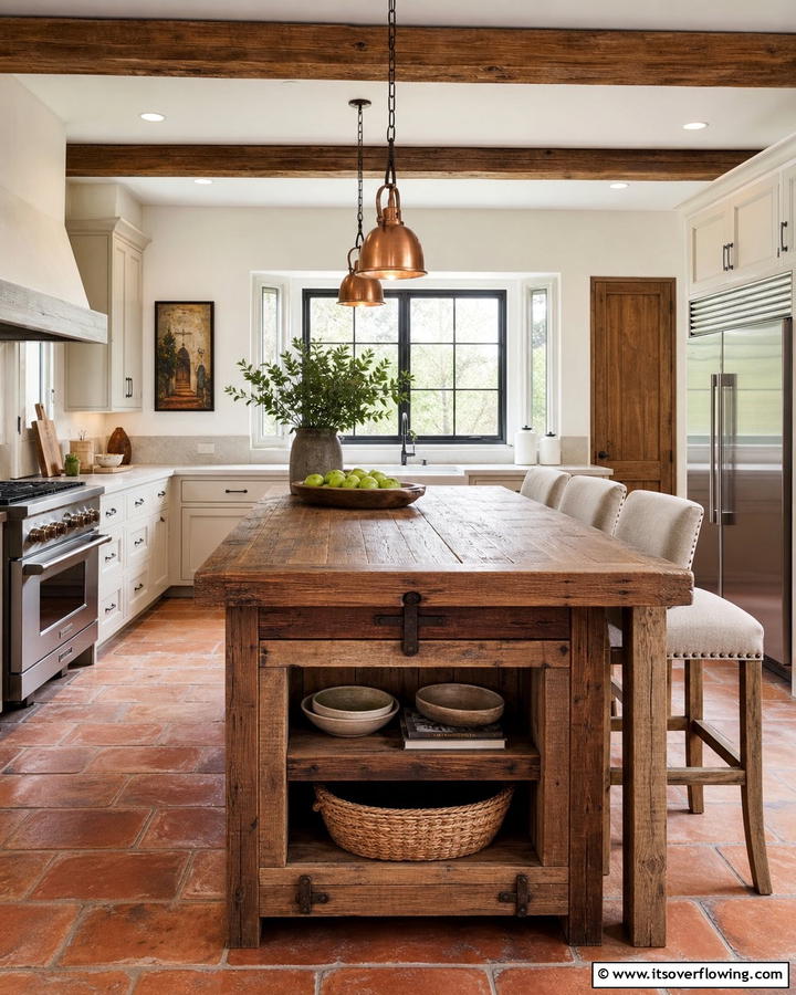 Rustic Wood Accent - 30 Kitchen Island Decor Ideas for Stylish Functionality